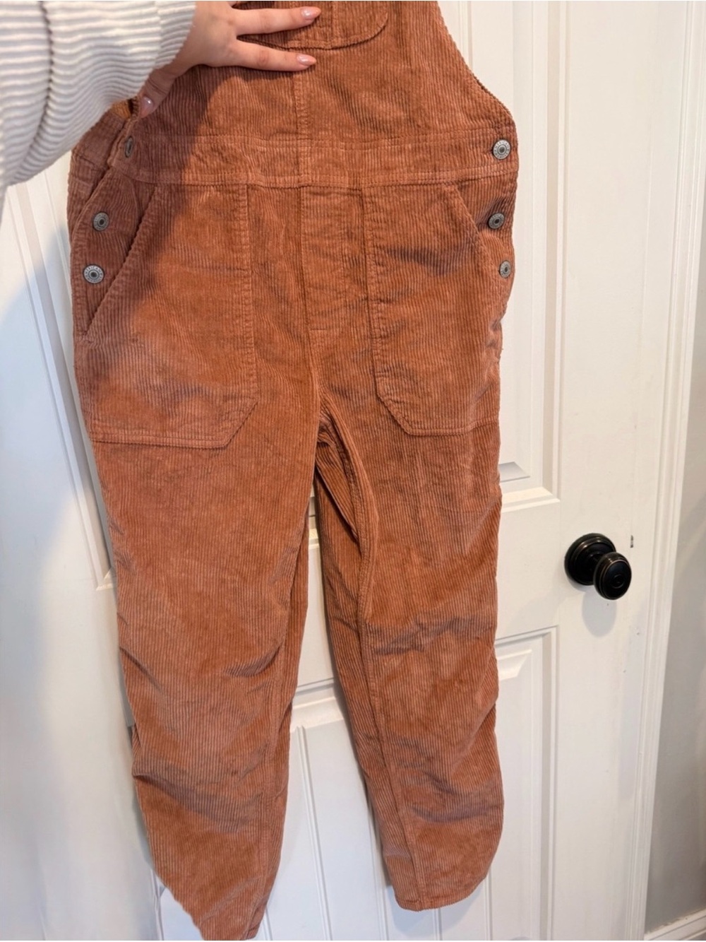 American Eagle Outfitters Rust Corduroy Overalls - Picture 3 of 6